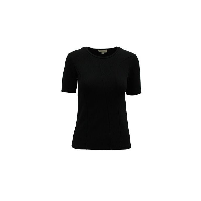 Calvin Klein Abstract Crewneck Top In Black Polyester